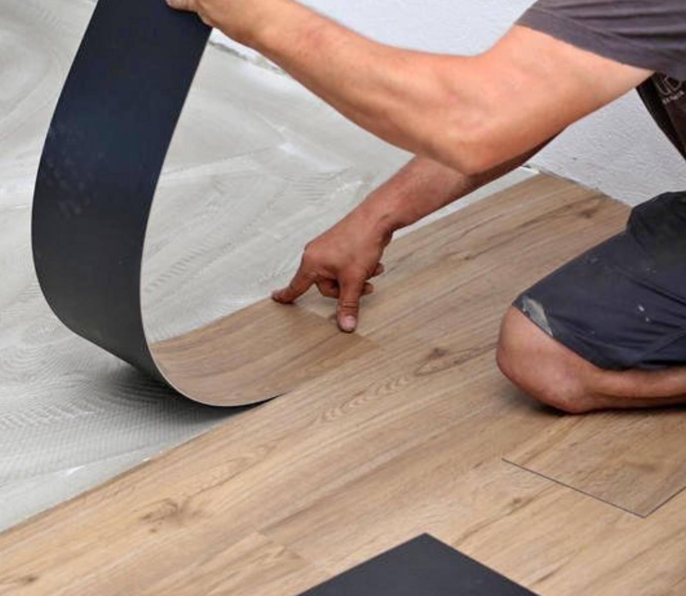 Glue-down engineered hardwood floor installation Toronto condo concrete subfloor