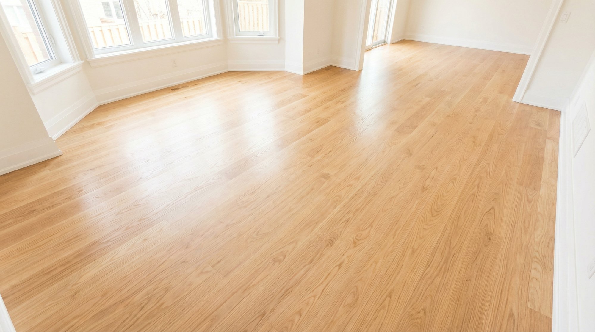 After hardwood floor refinishing pre-sale North York Toronto . Fresh natural finish