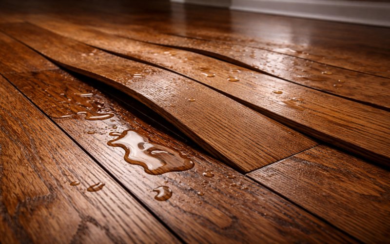 Water damage hardwood floor repair Toronto board cupping